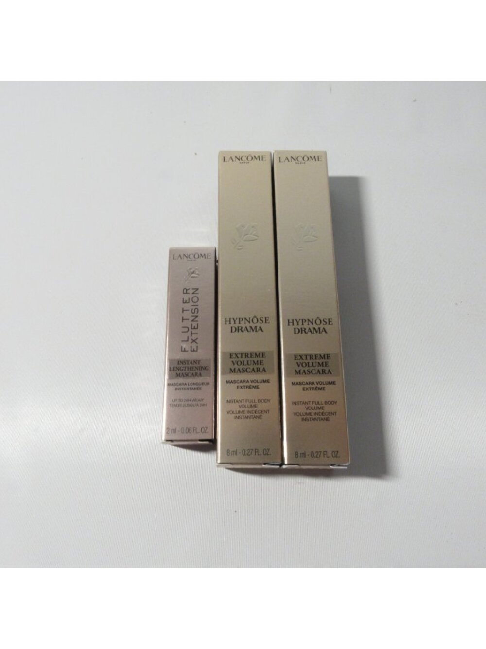 Lancome Hypnose Drama Mascara x 2 Excessive Black .27 oz & Flutter Extension .06